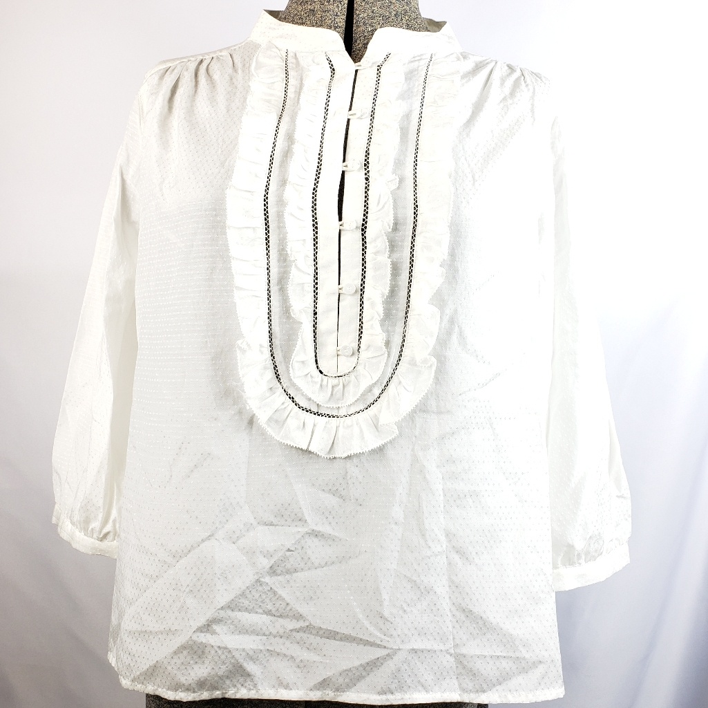 Gerard Darel Carol Embroidered Ivory Blouse